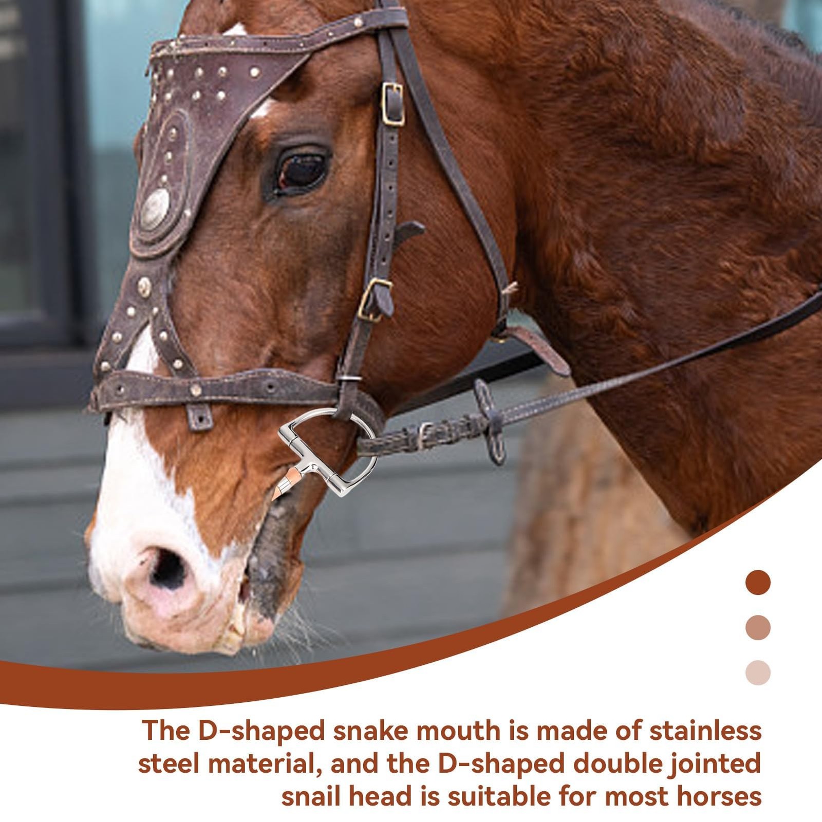 Horse Bits, Professional Ring Snaffle Bit With Jointed Copper Mouth Snaffle...