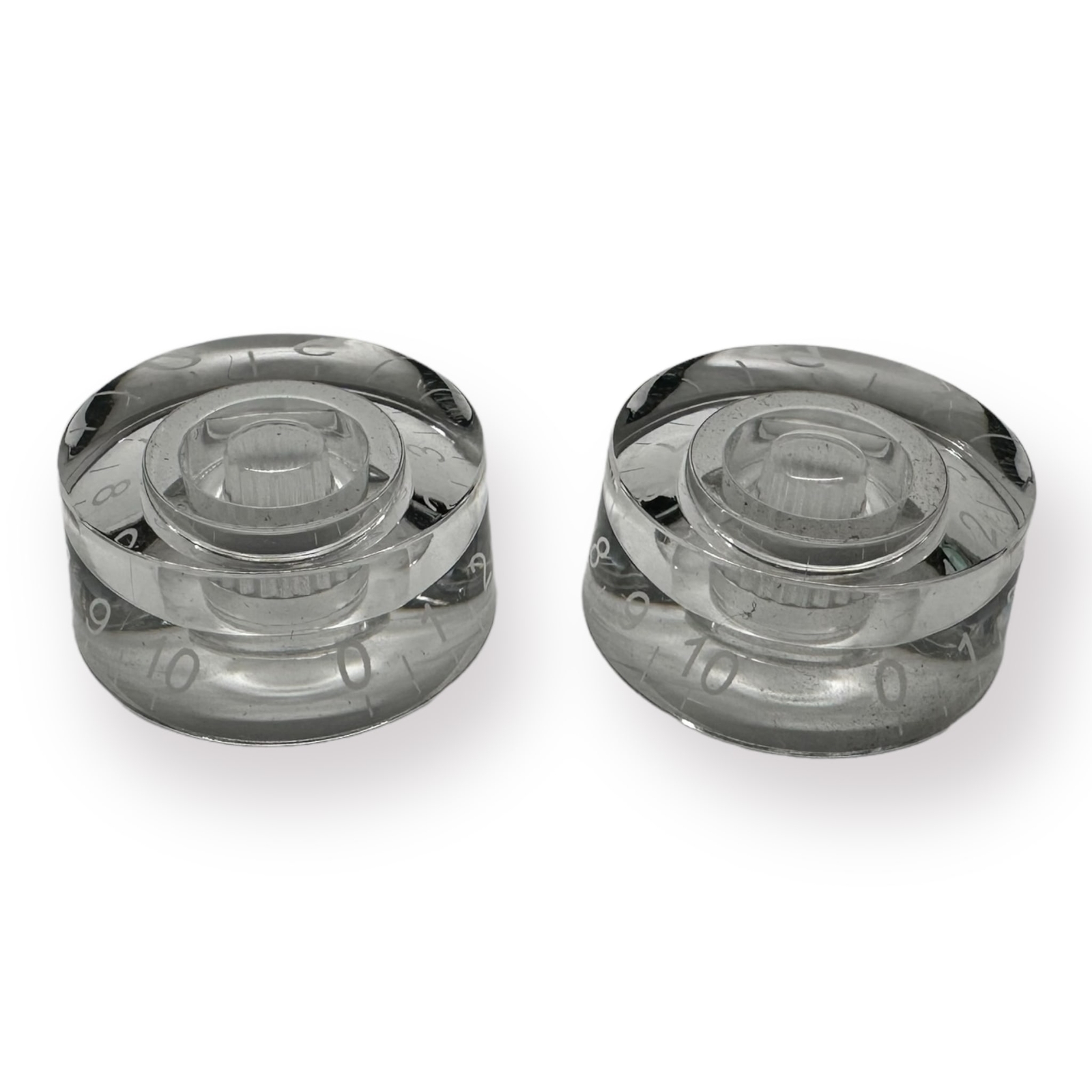 AxLabs Speed Knobs (Set of 2), Clear, White Font