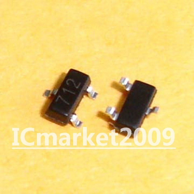 100 PCS SM712.TCT SOT23-3 712 Asymmetrical TVS Diode