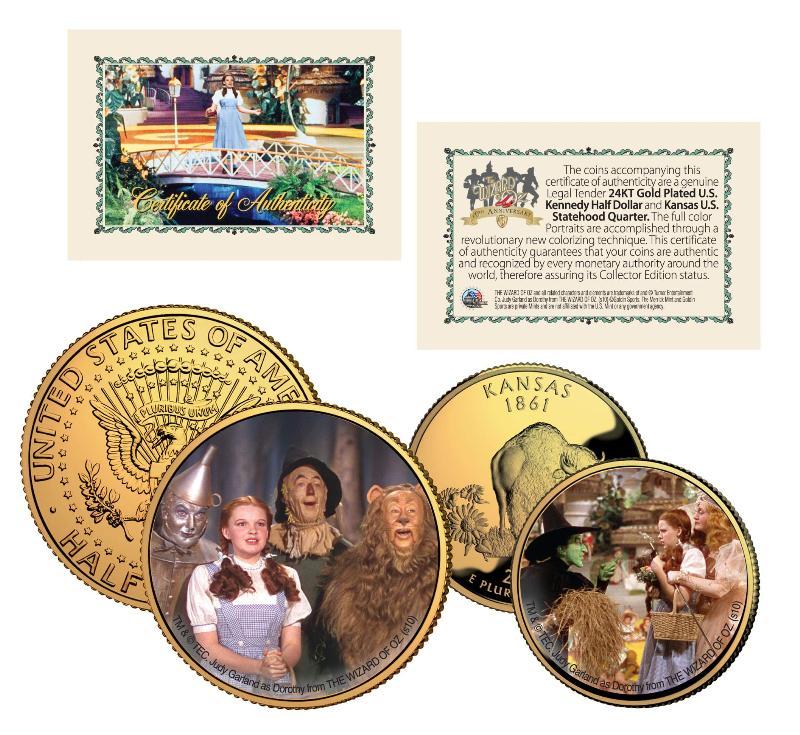 THE WIZARD OF OZ 24K Gold U.S. Legal Tender 2-Coin Set *Officially Licensed*