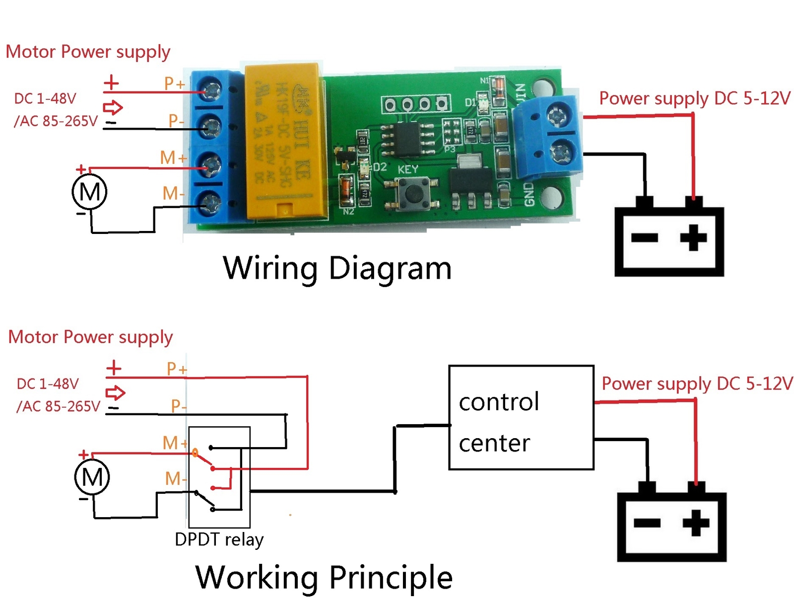 5 PCS DC 5V-12V Motor Reversible Controller Time adjustable Delay Relay Switch