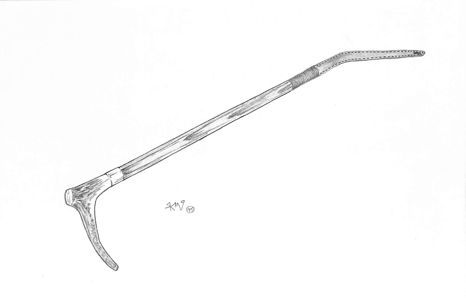 Hunt Crop Graphite Drawing