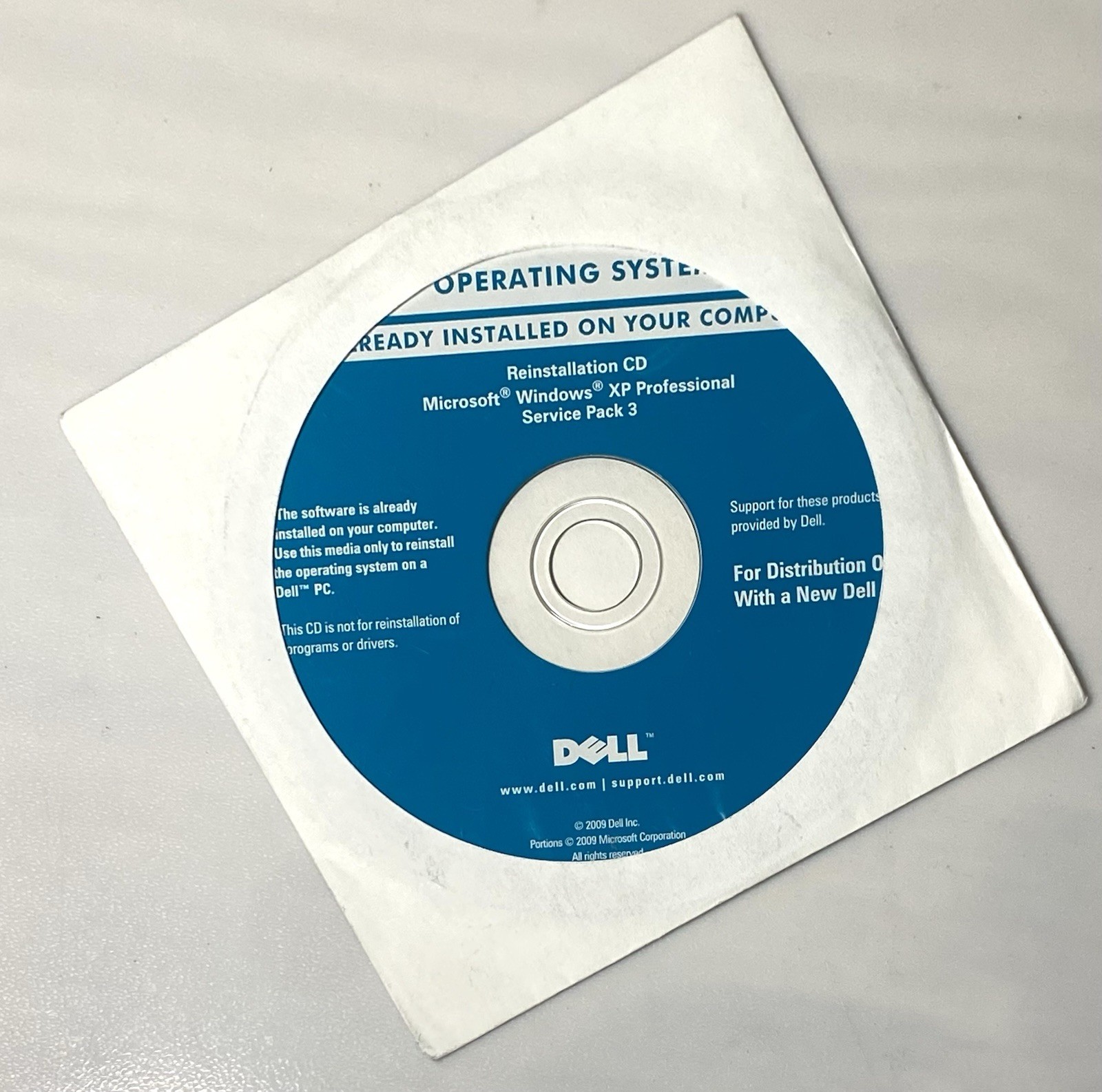 DELL-MICROSOFT WINDOWS XP PROFESSIONAL SERVICE PACK 3 REINSTALLATION DISCS (4PC)