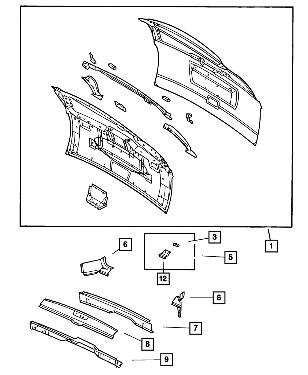 Genuine Mopar Lift-Gate Opening Panel 5020042AA