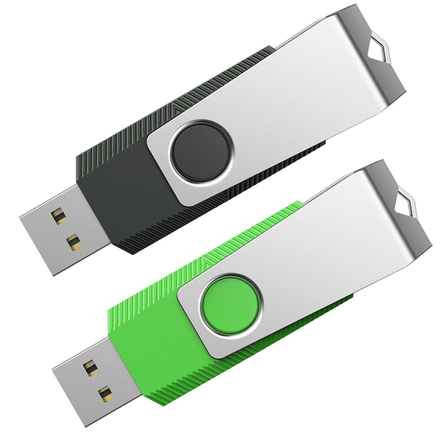 Aiibe 64GB Flash Drive 2 Pack USB Thumb 64GB, Black Green