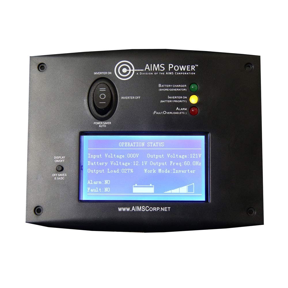 AIMS Power Inverter Remote Display Panel with 60ft Cable for PICOGLF Series