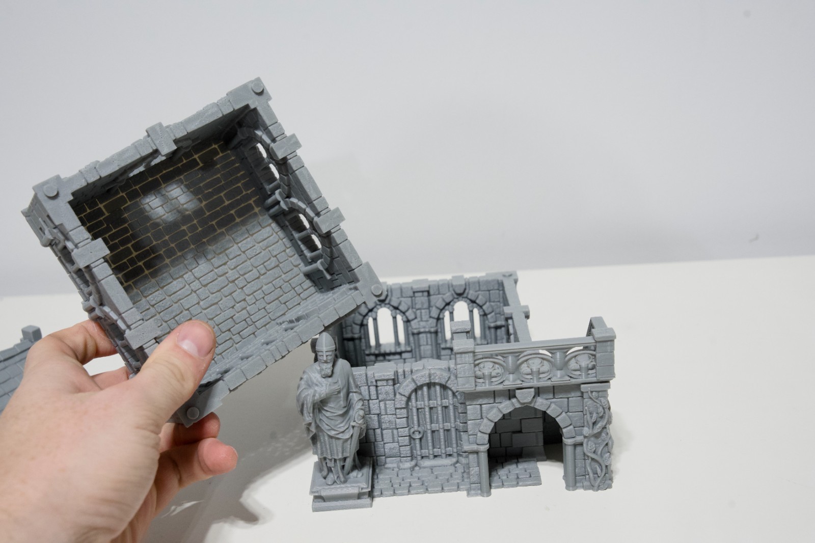 Wargaming Tabletop Stone House With Balcony - 3D Printed