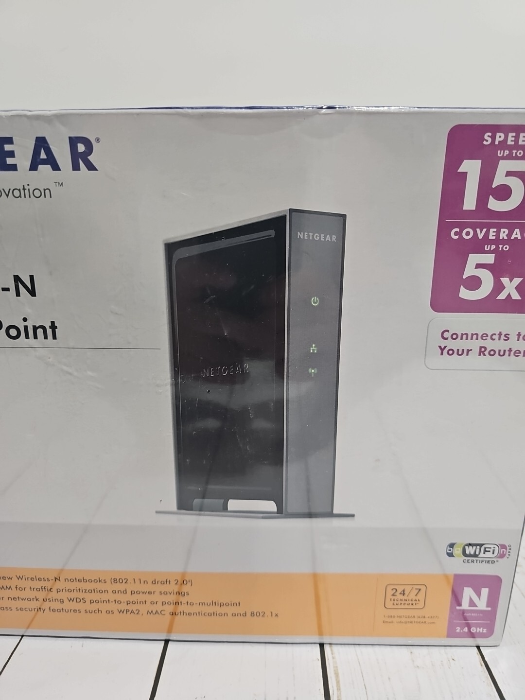 NIB NETGEAR WN802T v2 Wireless-N Access Point NEW & Sealed