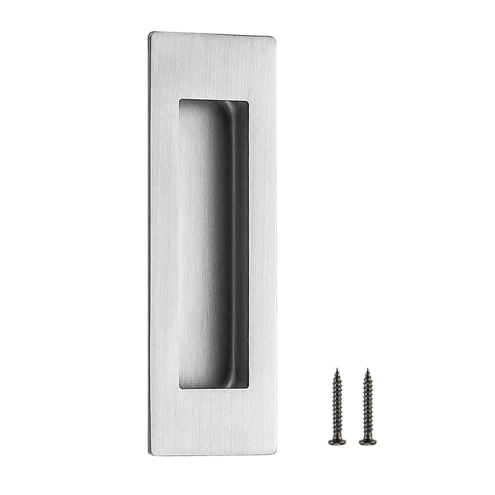 Ravinte 1 Pack Brushed Nickel Sliding Closet Door Handles Silver Flush Pulls ...
