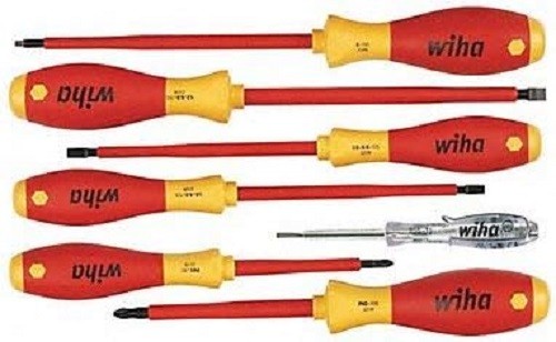 Wiha 32087 7 Piece Insulated Softfinish Screwdriver And Voltage Detector Set