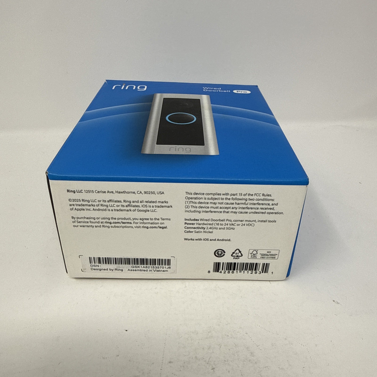 Ring - Wired Doorbell Pro Smart WiFi Video Doorbell - Satin Nickel