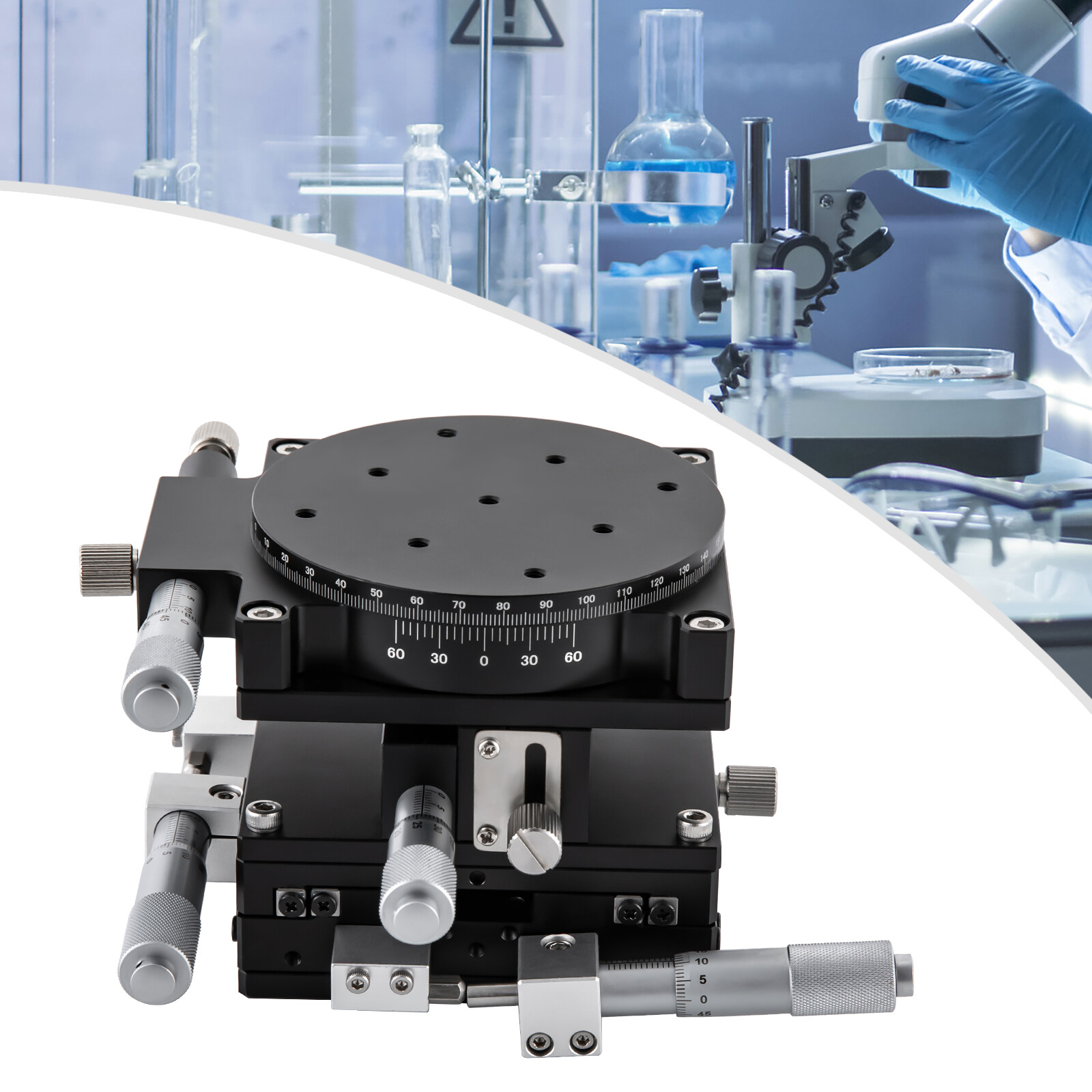 4 Axis-XYZR Driven Linear Standard Precision Manual Linear Positioning Stage
