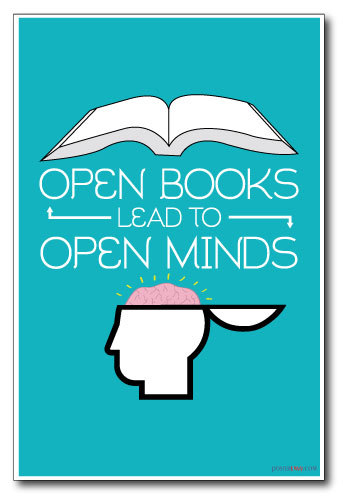 Open Books Open Minds - NEW Classroom Motivational Poster
