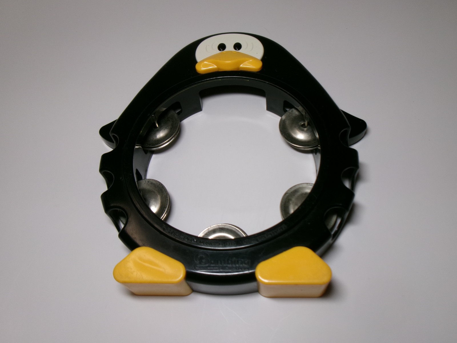 Vintage 1984 Zen-On Music Ltd Bambina Japan Penguin Tambourine Black & Yellow