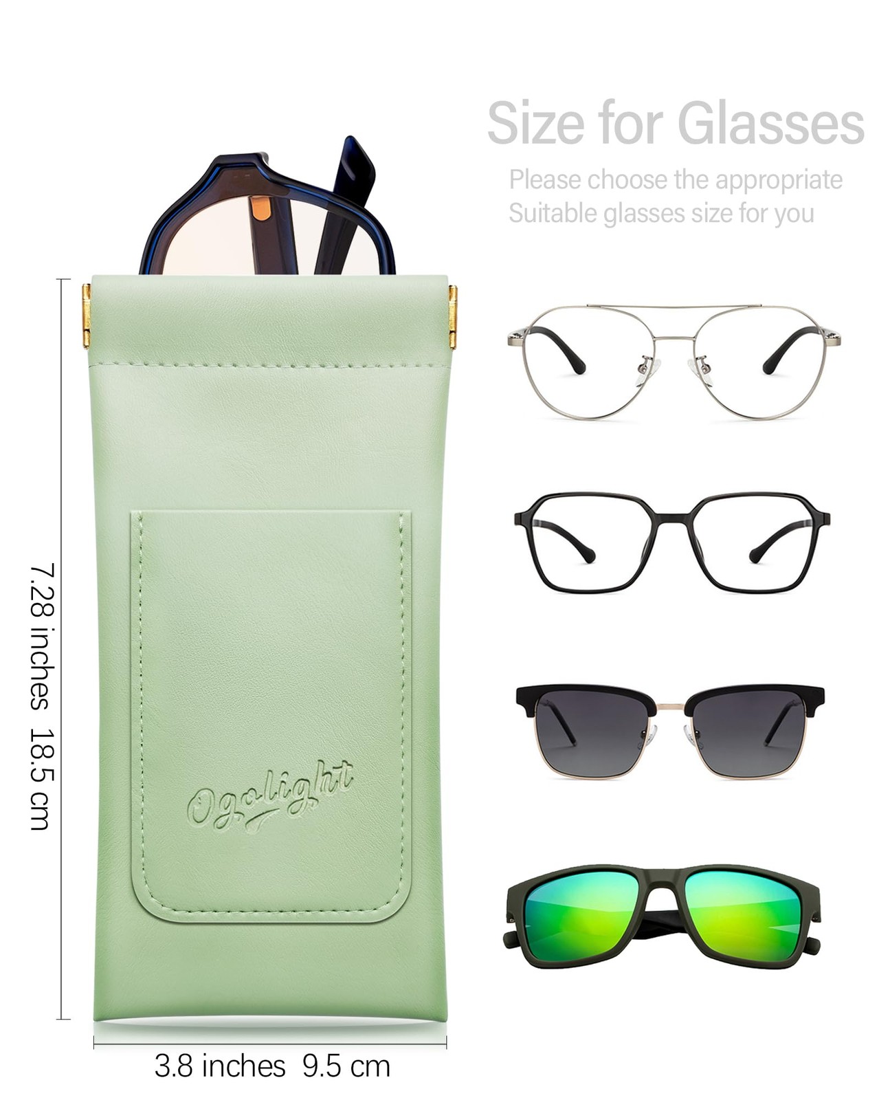Eyeglass Cases Soft 2 Pack - Squeeze Top Anti Scratch Sunglasses Soft Case fo...