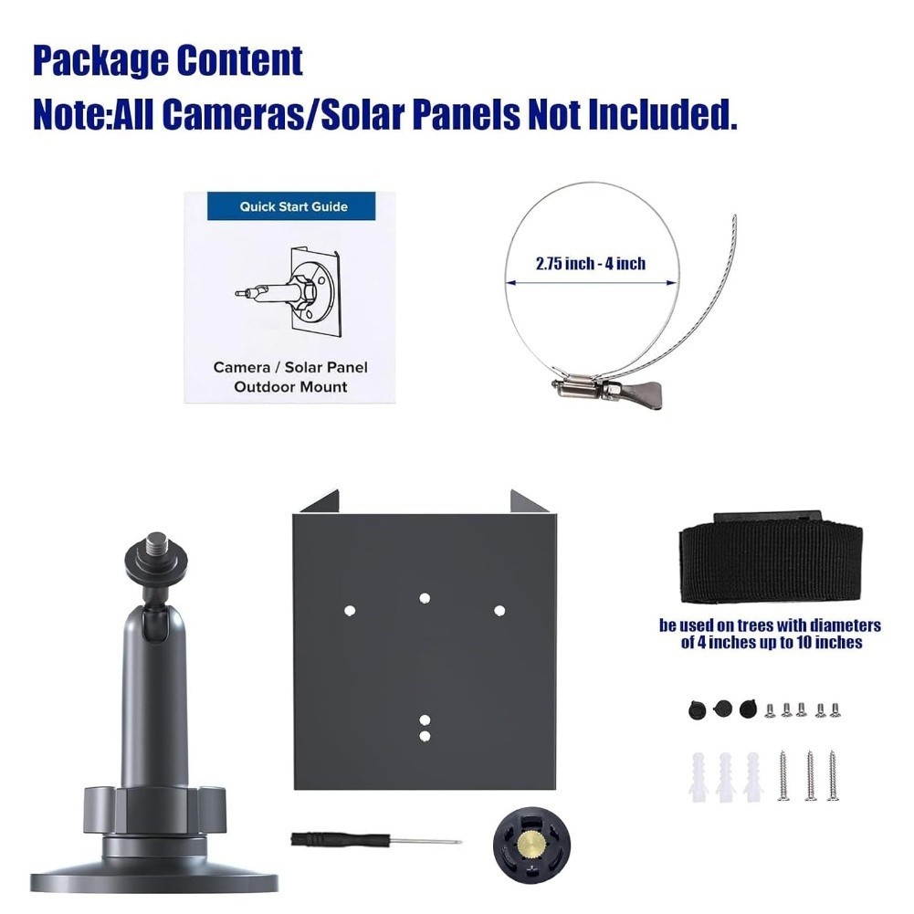 Solar Panel Mount Camera Bracket Outdoor Surveillance Pole And Tree Mounting