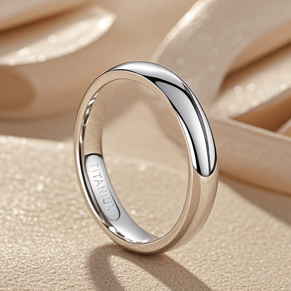 4Mm Sterling Silver Wedding Rings For Men And Women White Dome High Polished Eng