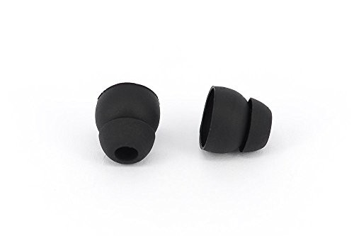 10pcs Black Double Flange Replacement Silicone Earbuds EarTips 4.1mm