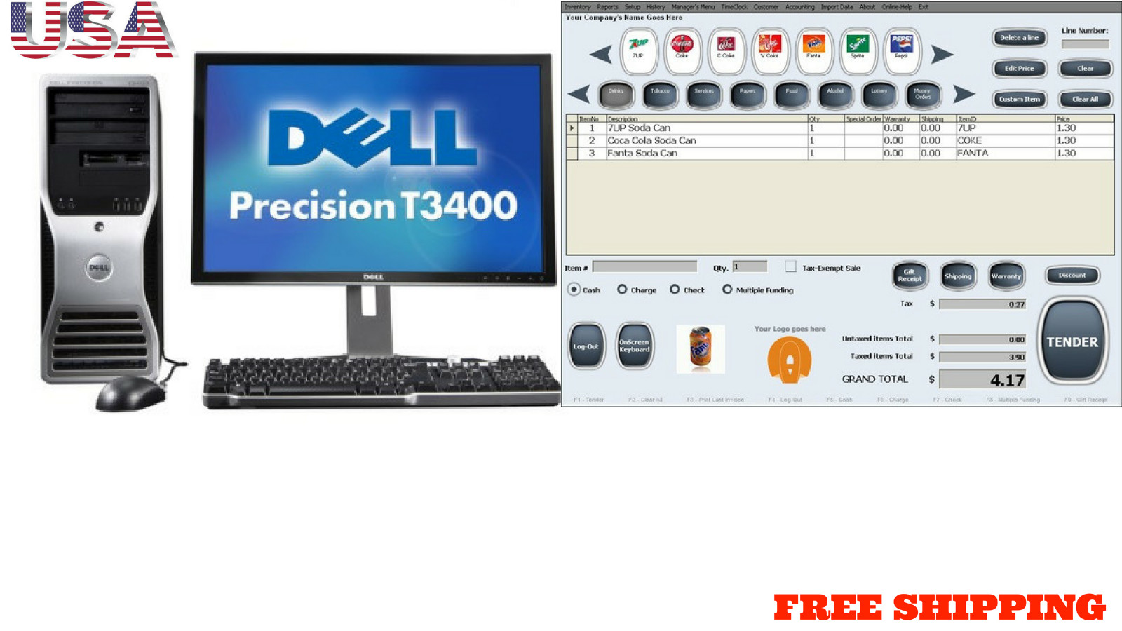 Low price Full POS all-in-one Point of Sale System Combo Kit Retail Store USA