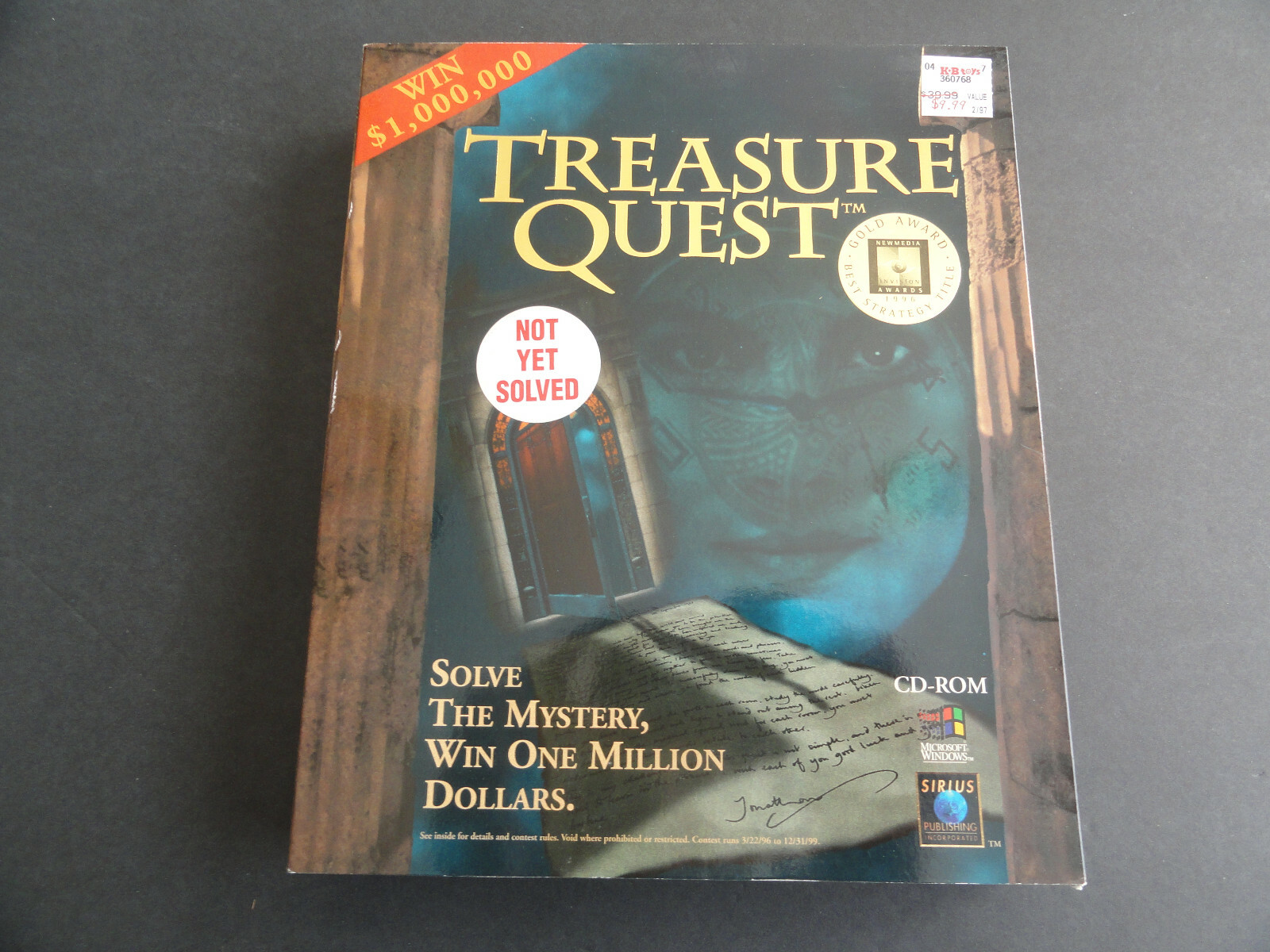 TREASURE QUEST - 96 SIRIUS - WINDOWS 95, PC GAME CD-ROM, BIG BOX - DISCS SEALED