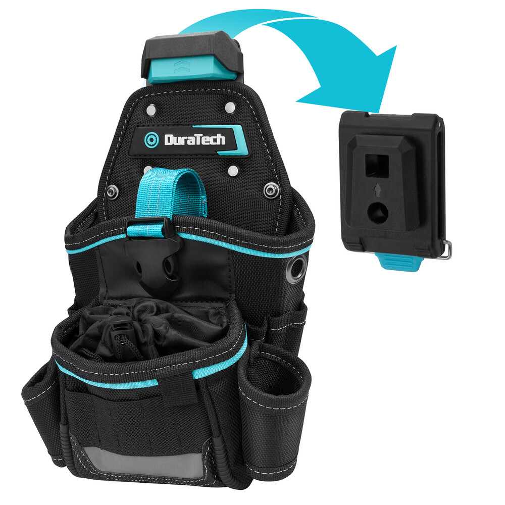 DuraTech Large Drill Driver Holster Drill Holder w/Holder Strap Side Bit Pockets