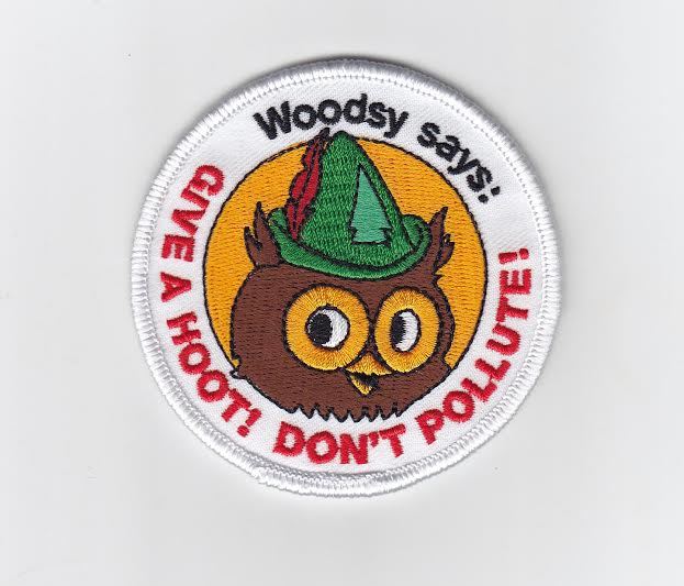 New Woodsy Owl patch vintage design Give a Hoot, Don't Pollute nature patch