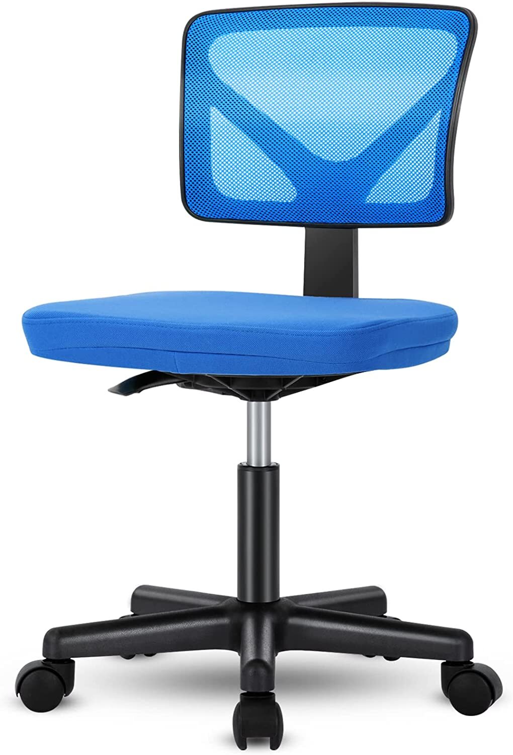 Cute Armless Mesh Task Chair, Swivel Rolling Desk Chair for Home Office