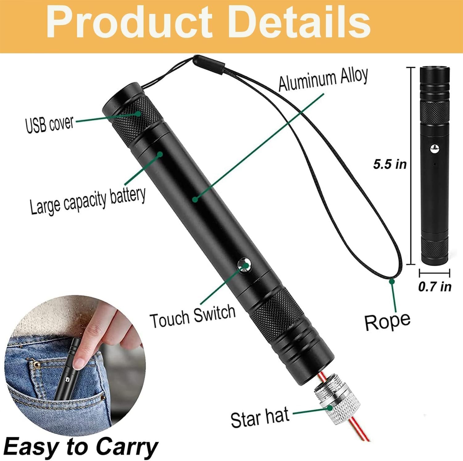 Laser High Power Pointer, Red Laser Pointer Indicator Light, Long Range Laser...