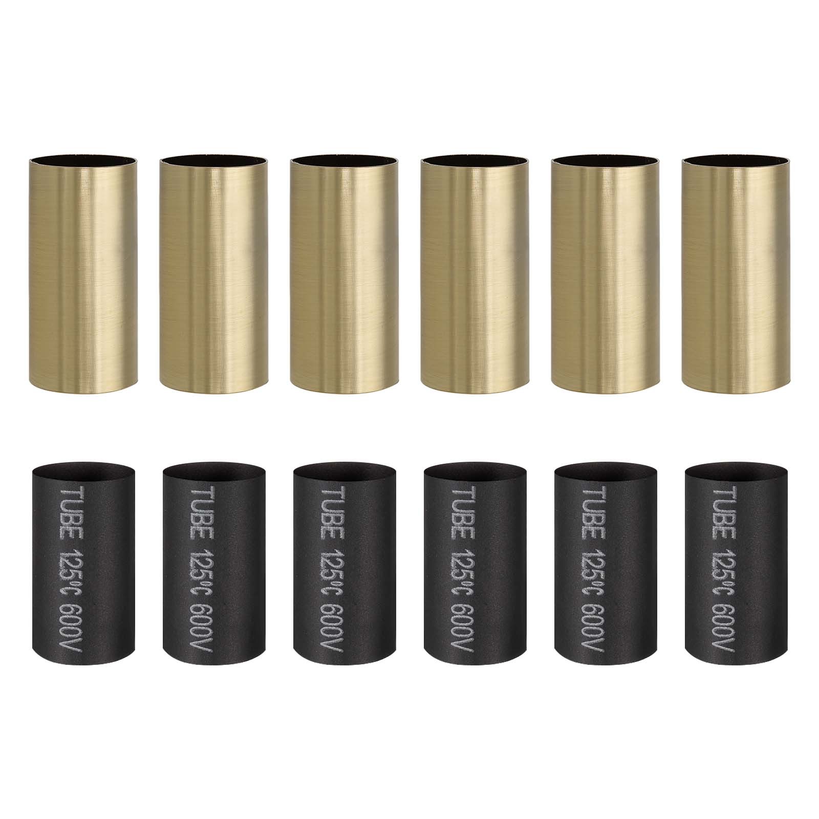 6Pcs 1.75" Tall Metal E12 Candle Covers Sleeves, Retro Bronze