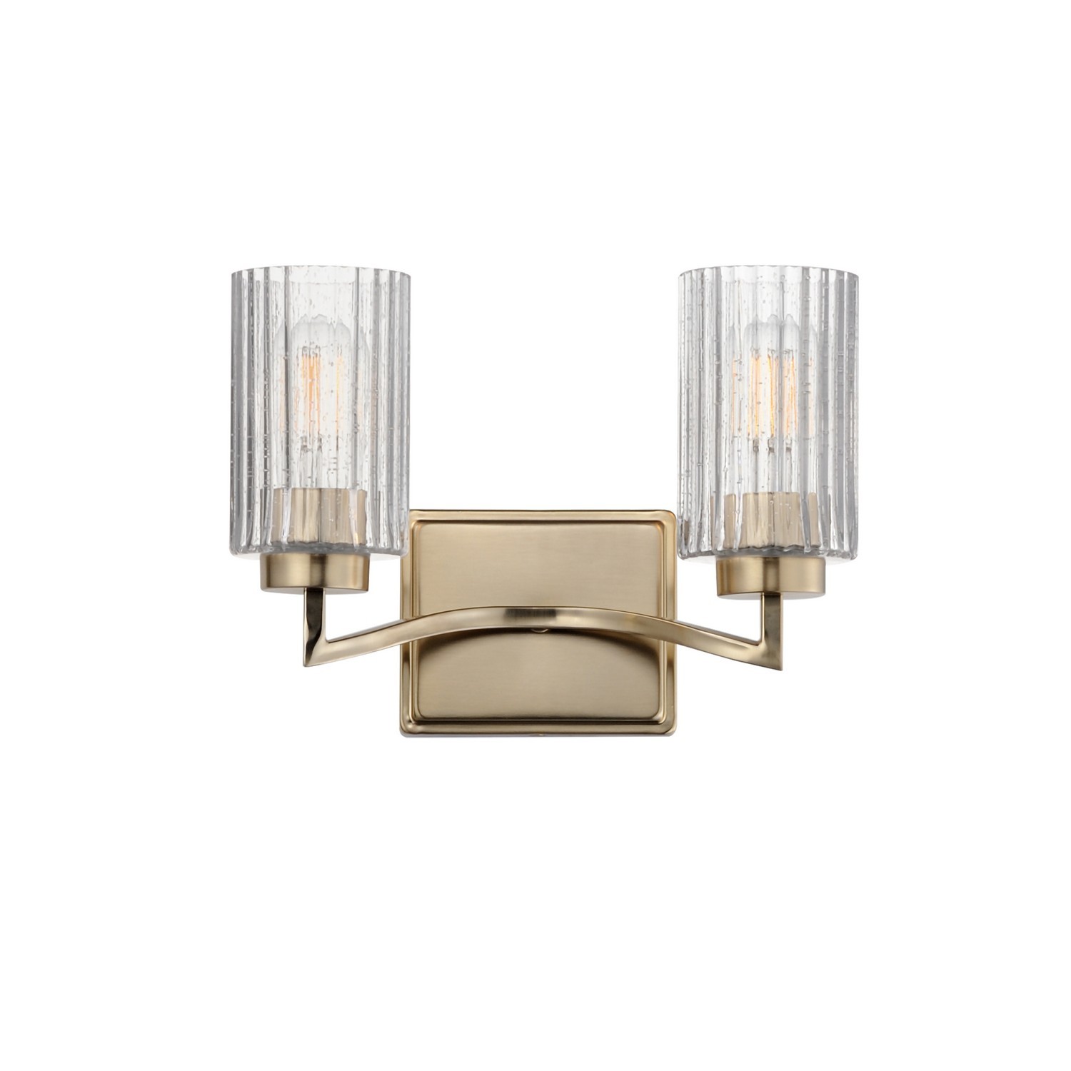 Satin Champagne Two Light Wall Sconce from the Rigata Collection