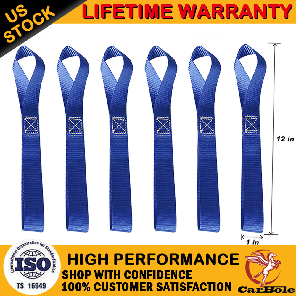 6x Soft Loop Tie Down Straps Ratchet 4500lbs For Motorcycle Dirt Bike Heavy Duty