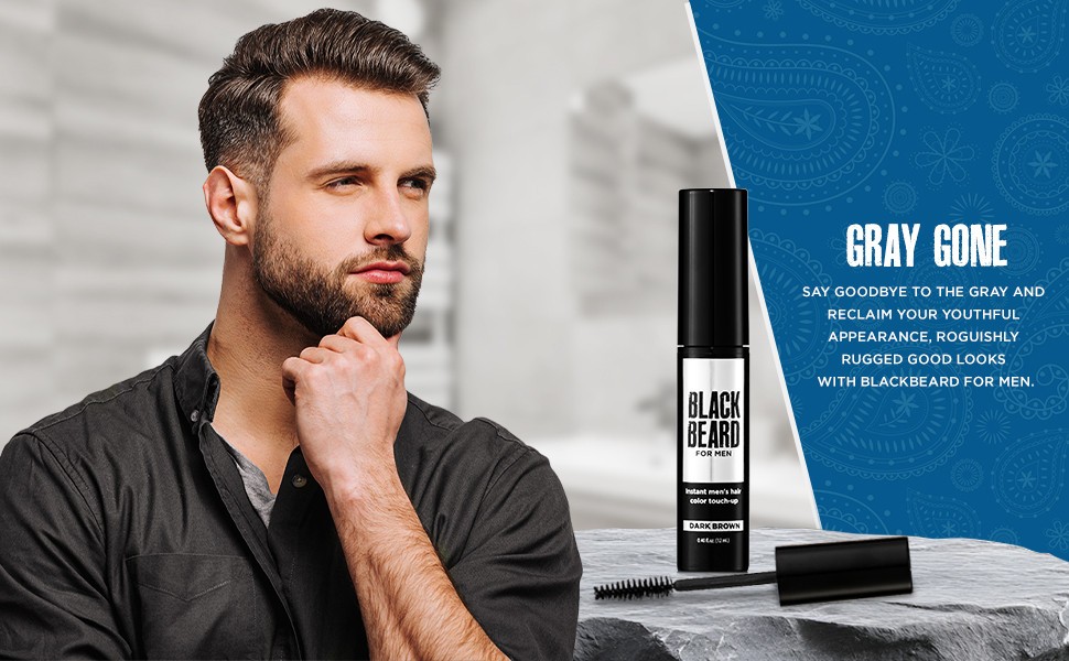 BLACKBEARD FOR MEN Beard Color 1-Day Instant Gray Coverage Hypoallergenic 1 Pack