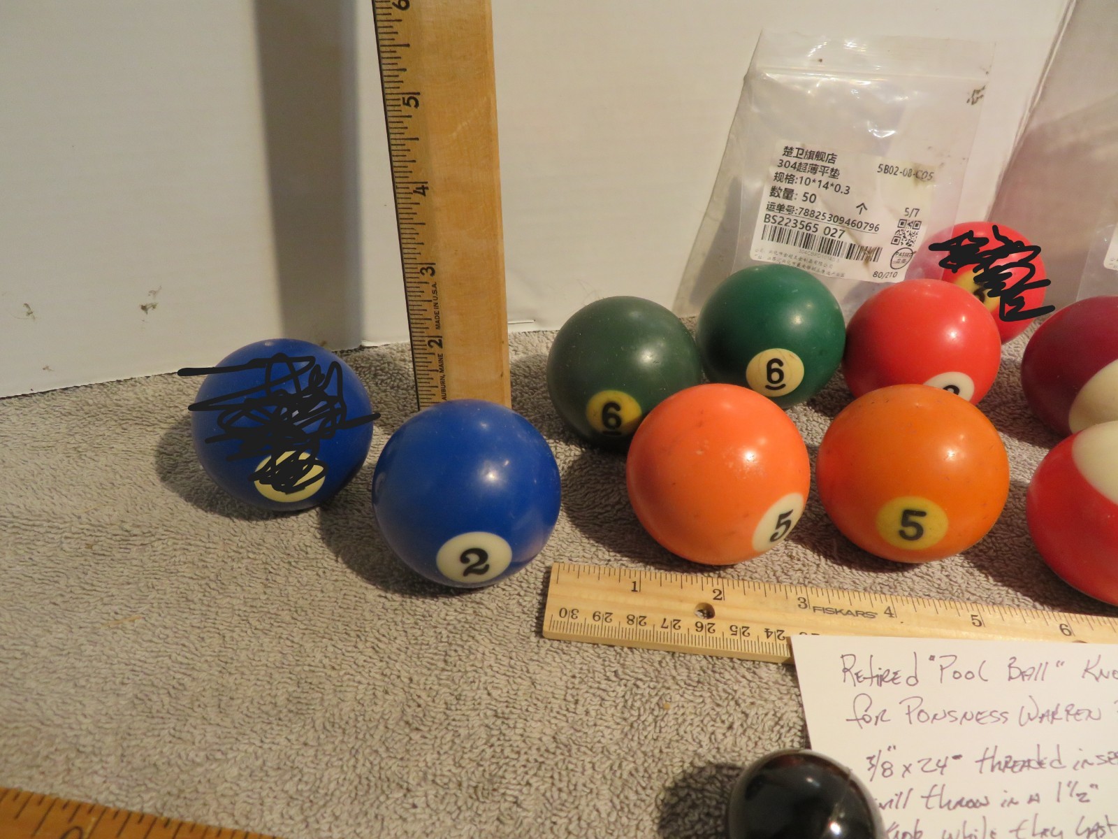 Ponsness Warren Reloading Press Pool Ball Knobs! Price/each Great Look & Feel!