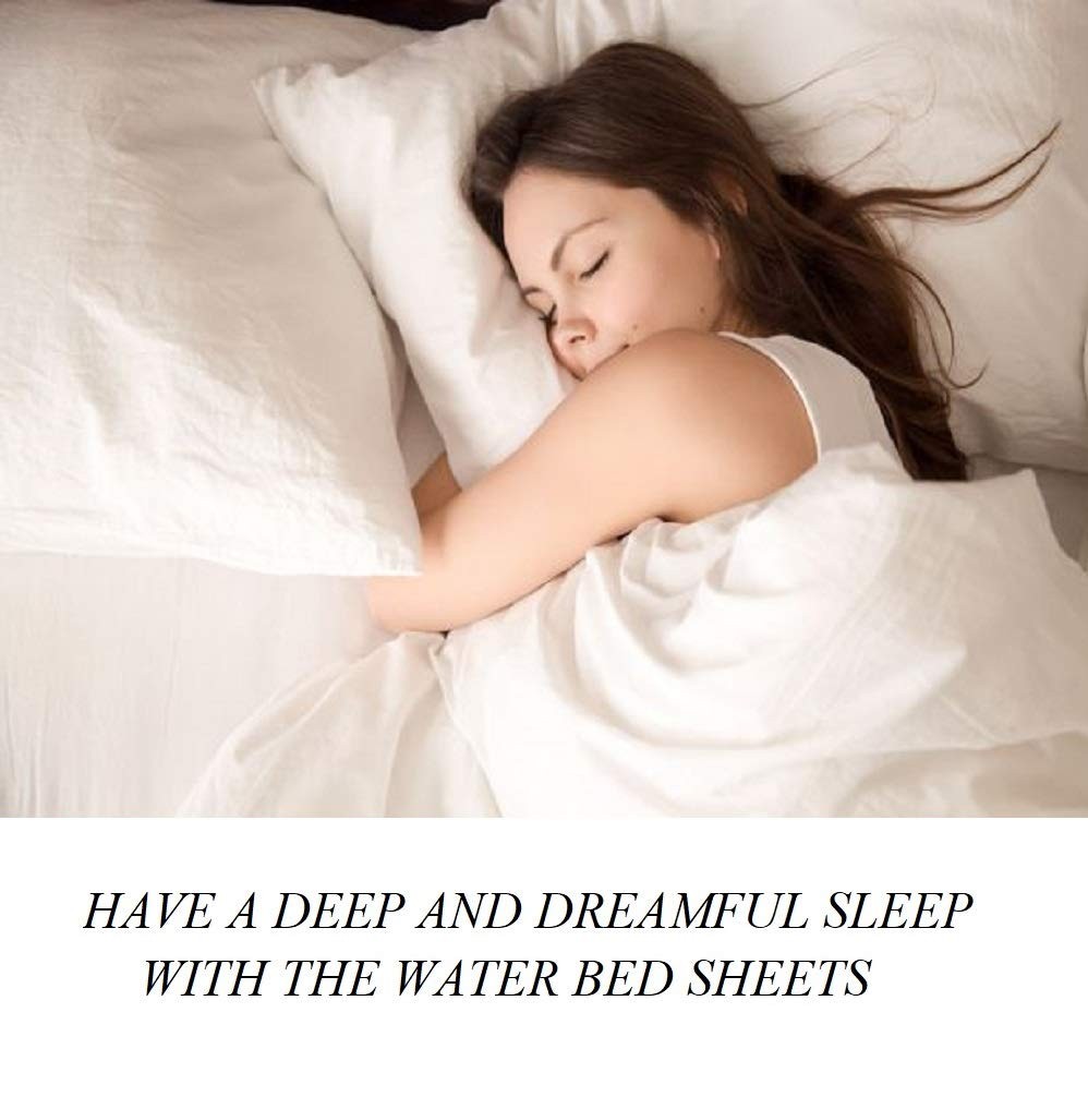 King/California King Waterbed Sheets, 4 Piece Attached Sheet Set, Fits 18 Inc...