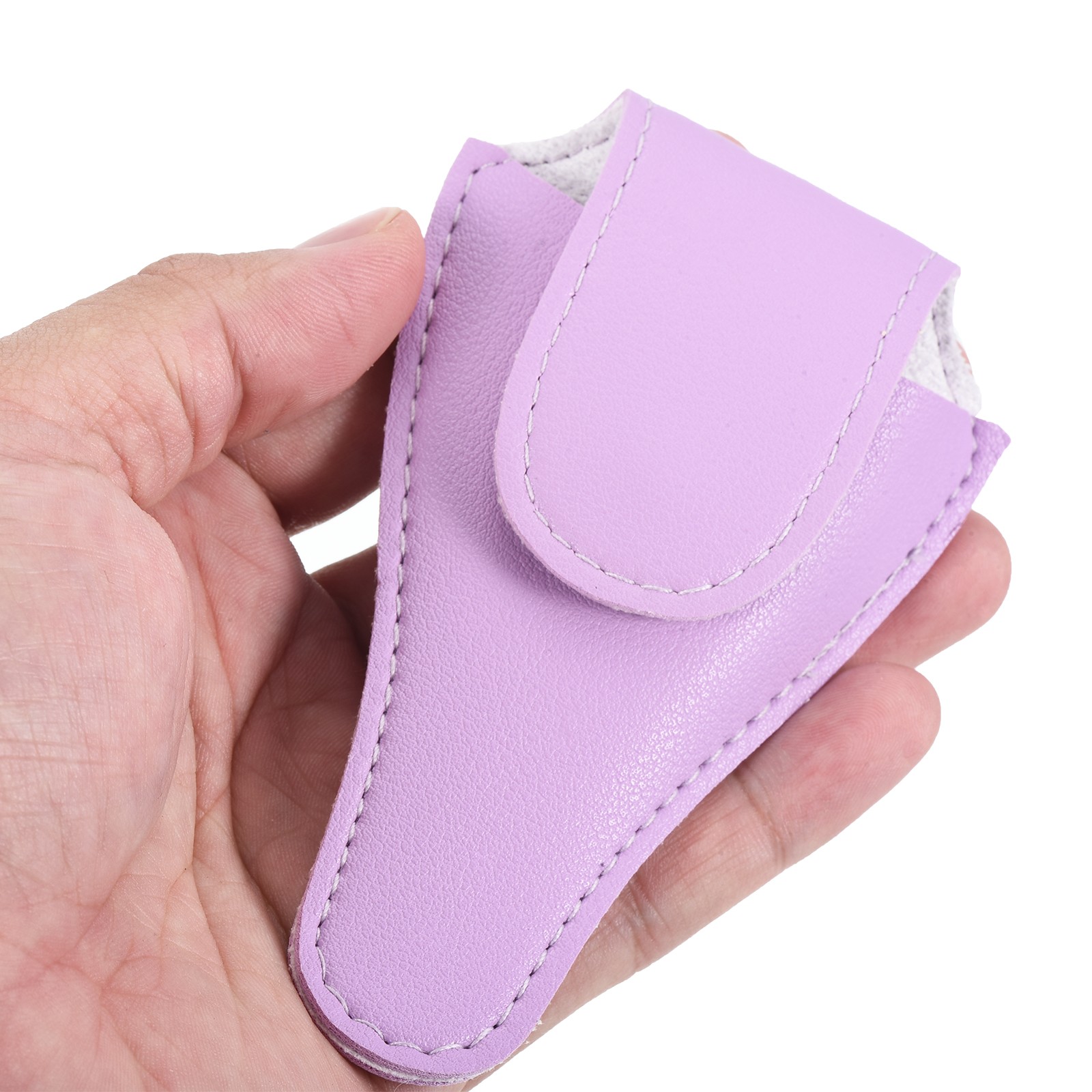 4Pcs 4.5"x2.6" PU Leather Embroidery Scissors Sheath Protective Cover, Purple