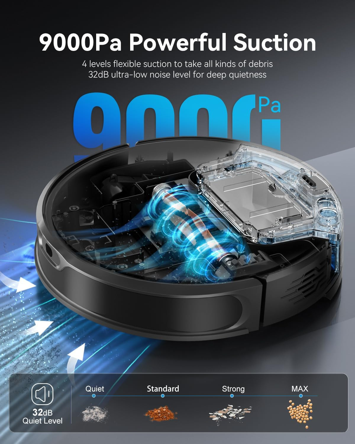 Robot Vacuum and Mop Combo, Lidar Navigation, 9000Pa Suction Robotic Vacuum Clea