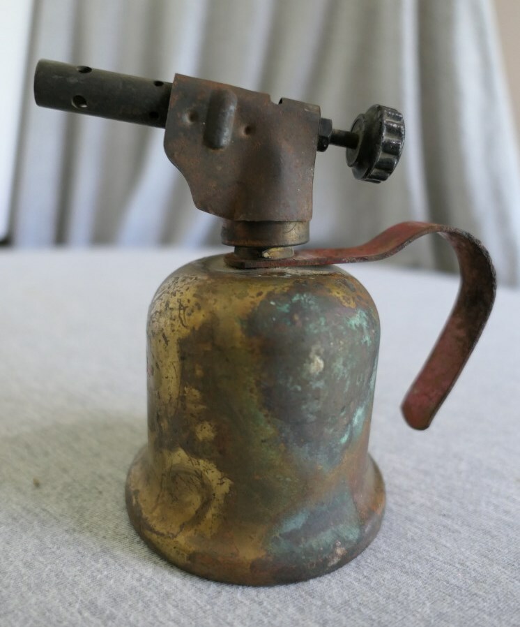 Genuine Vintage Mini Brass Dunlap Alcohol Torch Complete Steampunk Decor 5.25" H
