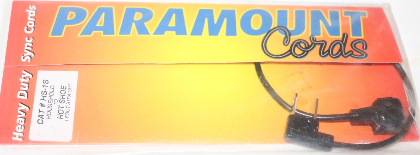 Paramount HS-1S 1 Foot Household To Hot Shoe Cord New Old Stock Free USA Ship