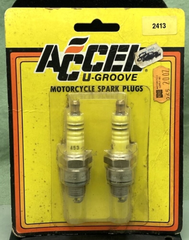 New Genuine Accel 2413 U-Groove Motorcycle Spark Plug Set 453