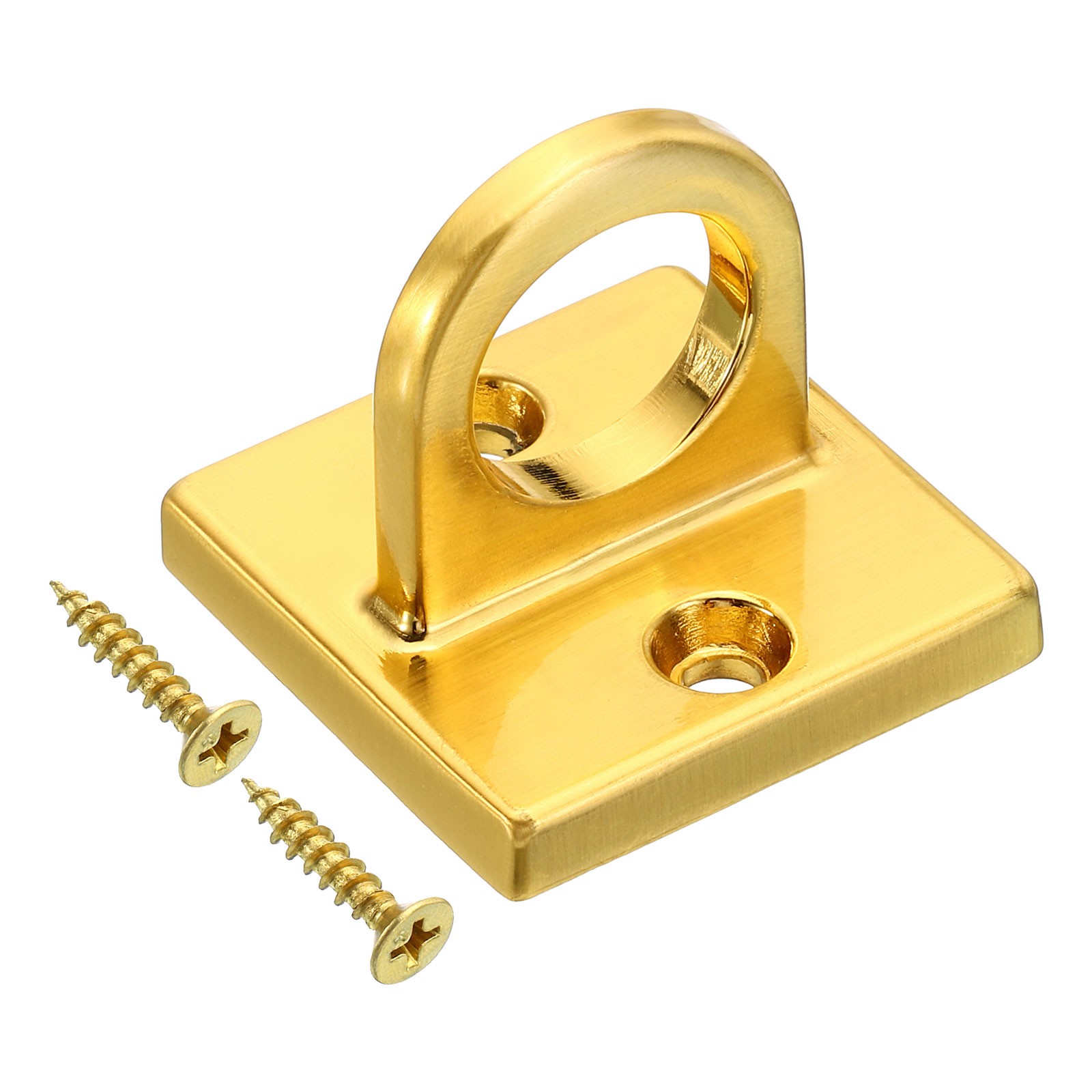 Pad Eye Plate U Hooks,Metal Wall Mount Loop w Screws,Light Golden