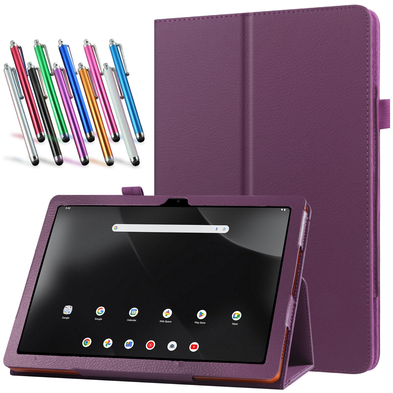Onn 10.1'' Tablet Case (2024 Model) Leather Folio Cover for Onn 10.1 inch+Stylus