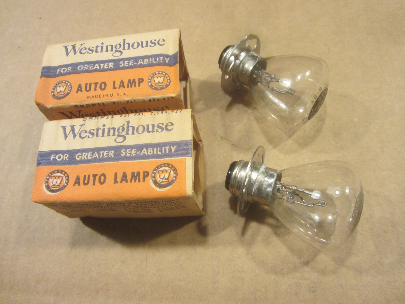 Vintage Westinghouse 2530 6 Volt Headlamp Bulbs 2 Pcs