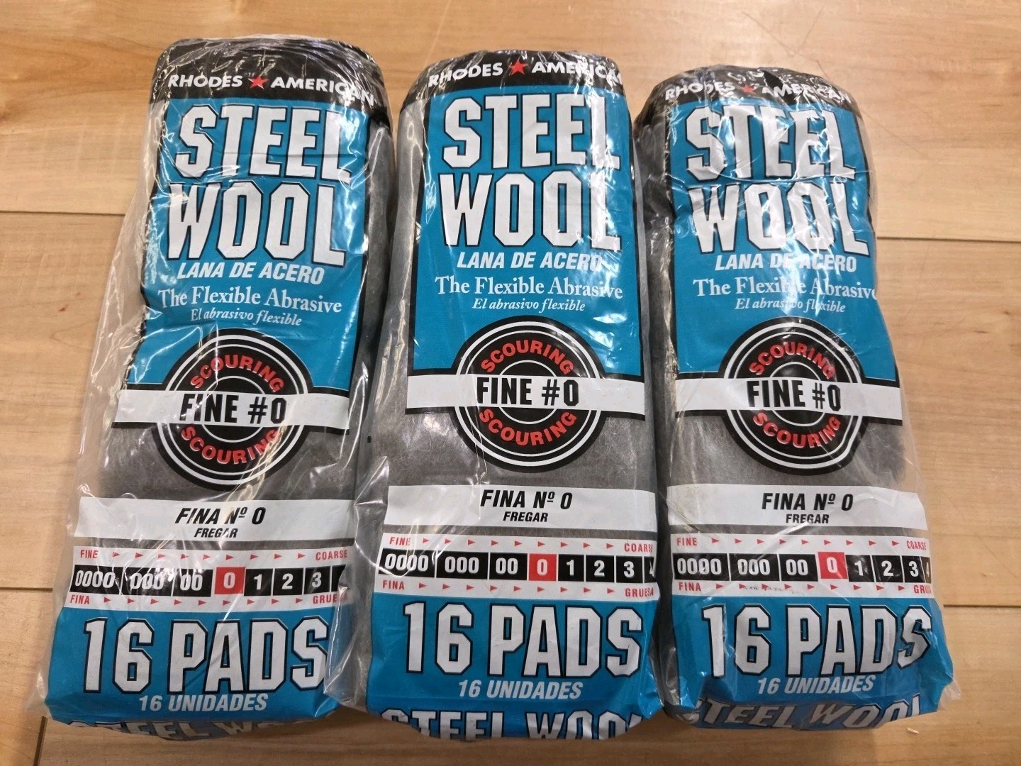 Fine Grade #0 Steel Wool (12-Pad) Lot Of 3 36 Pads Total