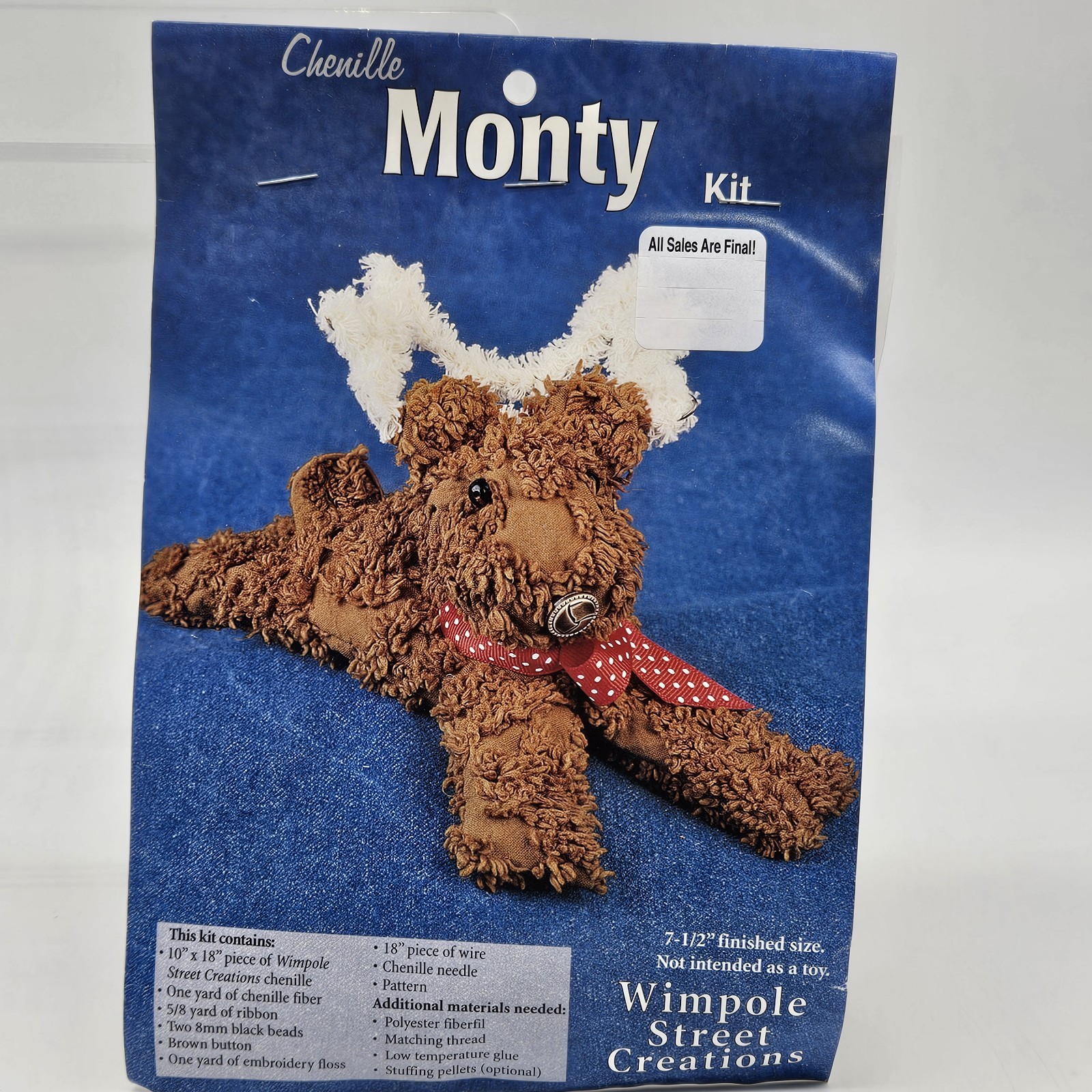 Vintage Wimpole Street Creations Chenille Monty Craft Kit Reindeer 1999 Sealed