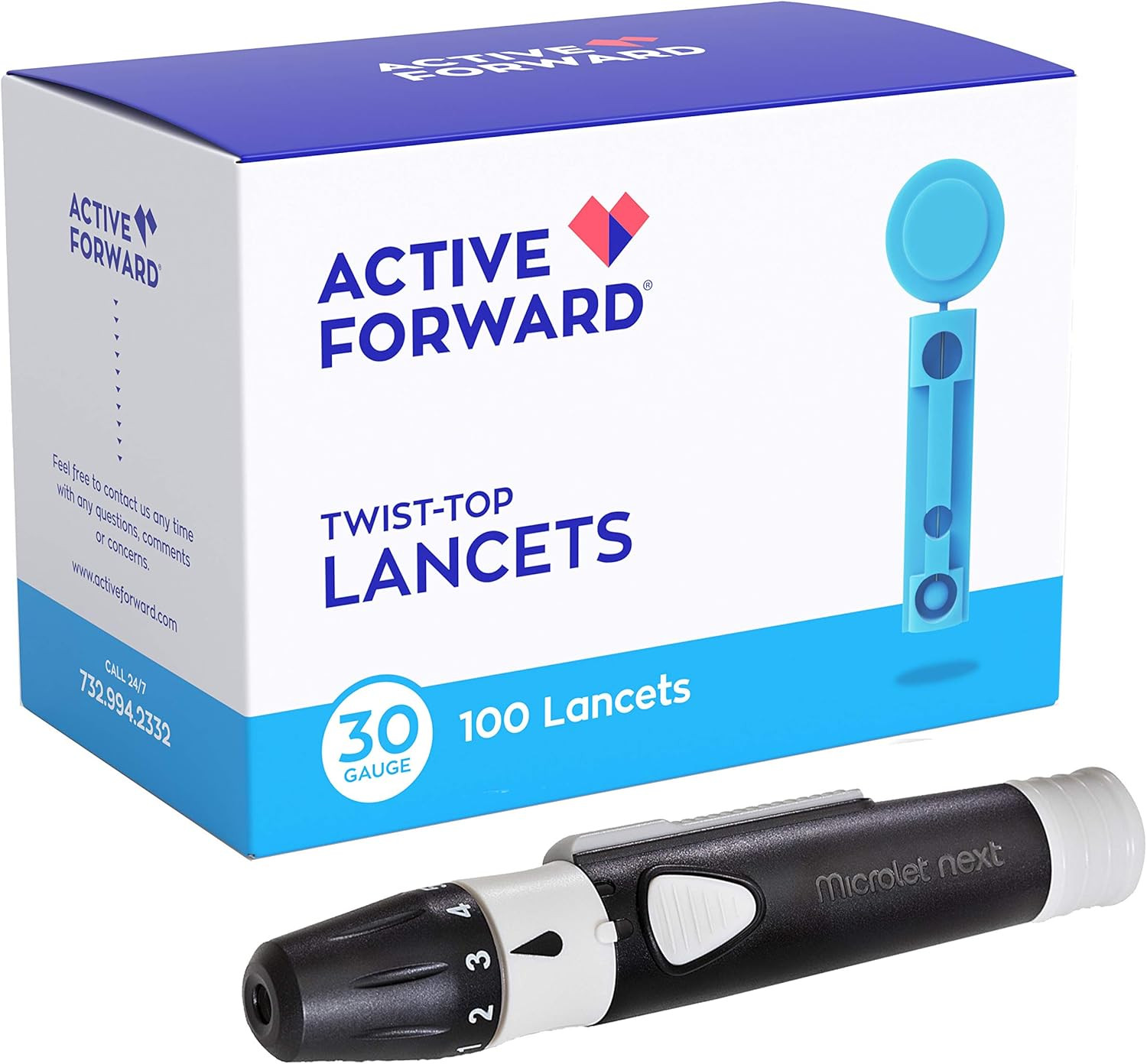 Microlet Lancing Device + 100 30G Lancets