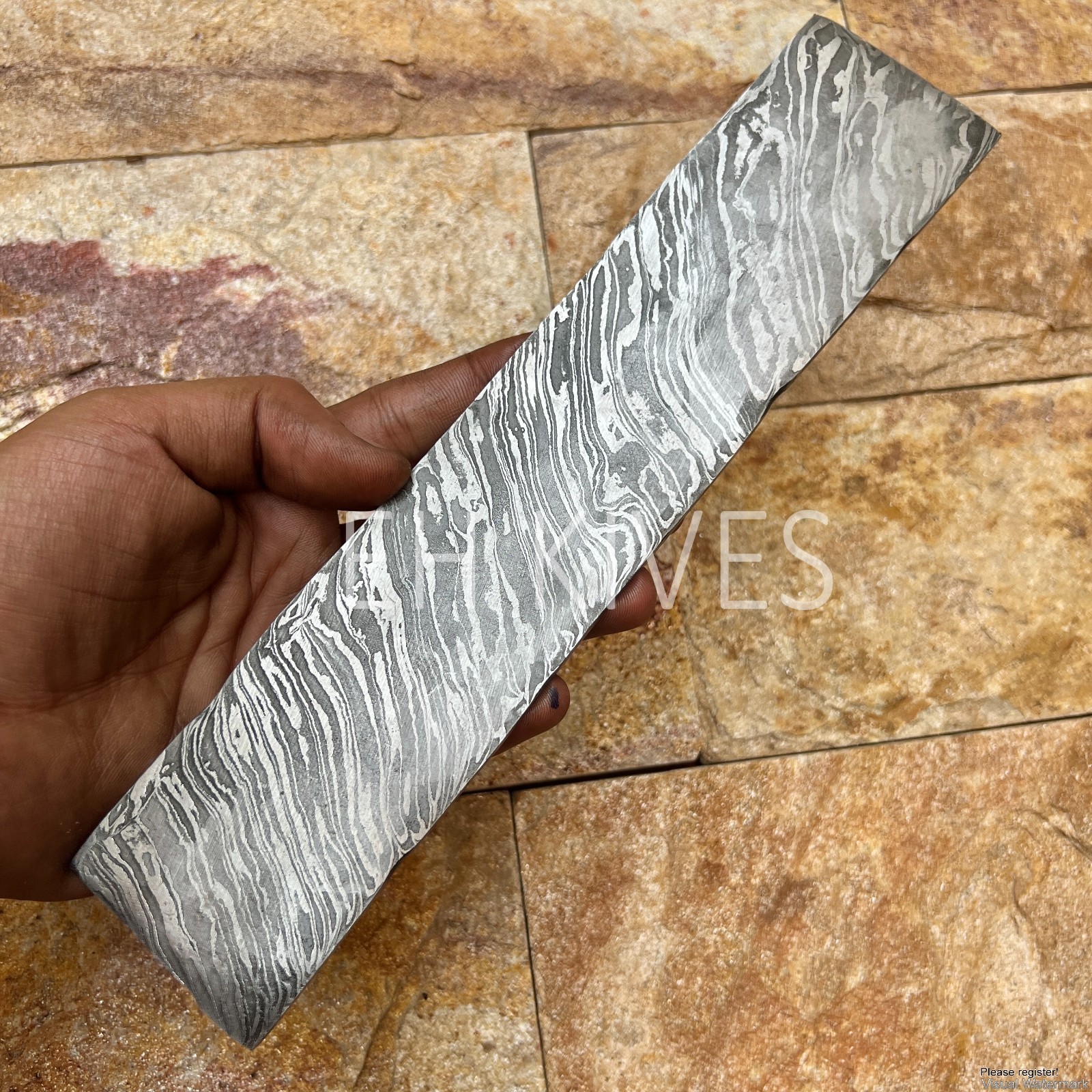 14*2''handmade damascus steel High quality Fire blank billet for knifemaking