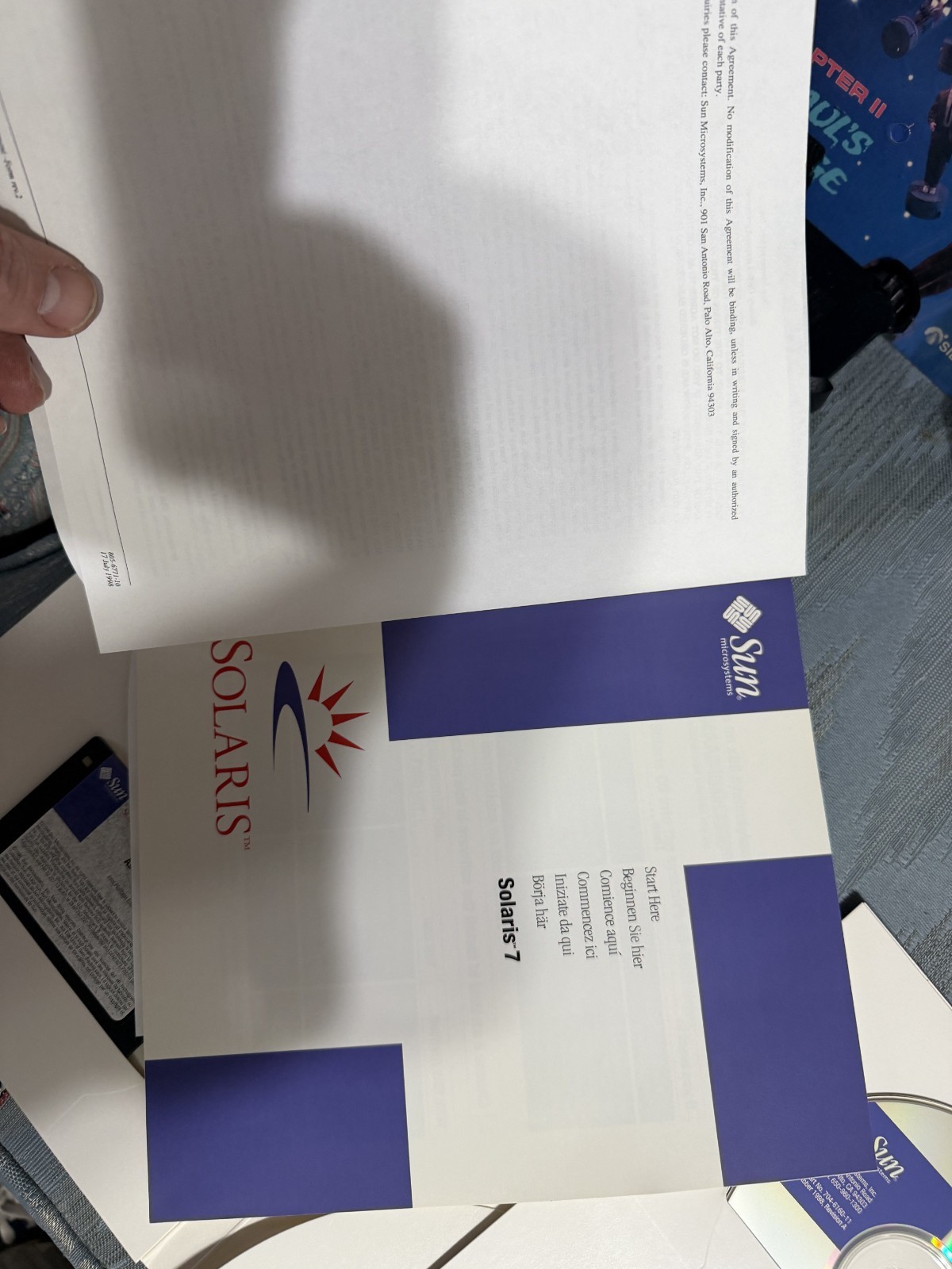 SUN MICROSYSTEMS SOLARIS 7 MEDIA OPERATING SYSTEM P/N 724-3144-01