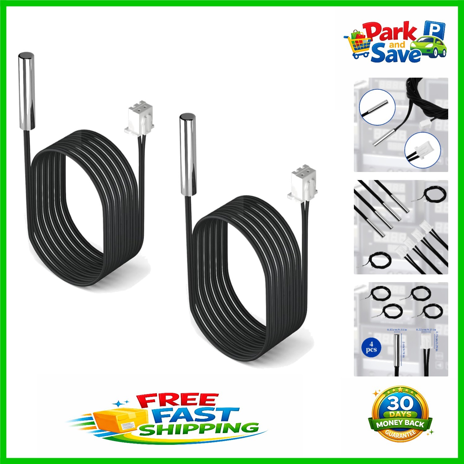 Dual 10K Temperature Sensors - Waterproof & Reliable for Accurate Monitoring