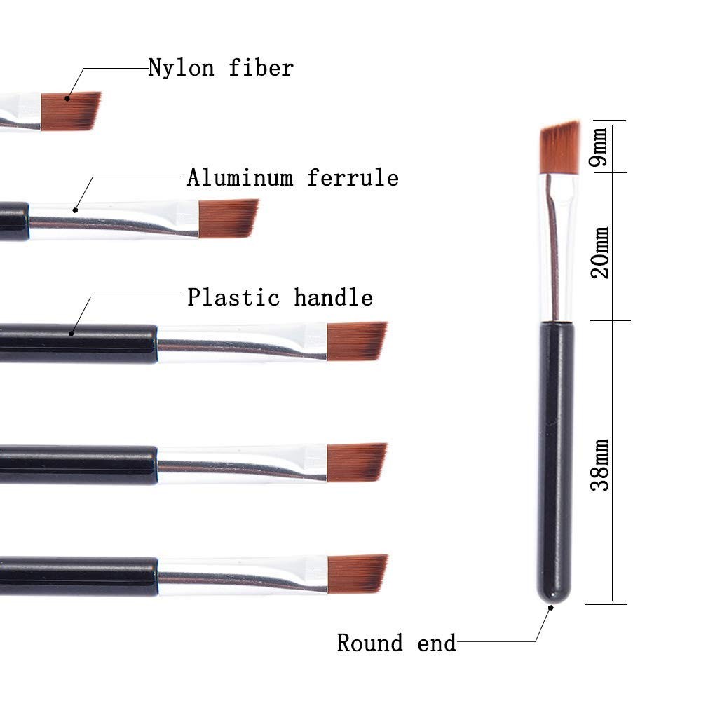 10 PCS Angled Eyebrow Brush And Spoolie Mini Portable Makeup Tool Set