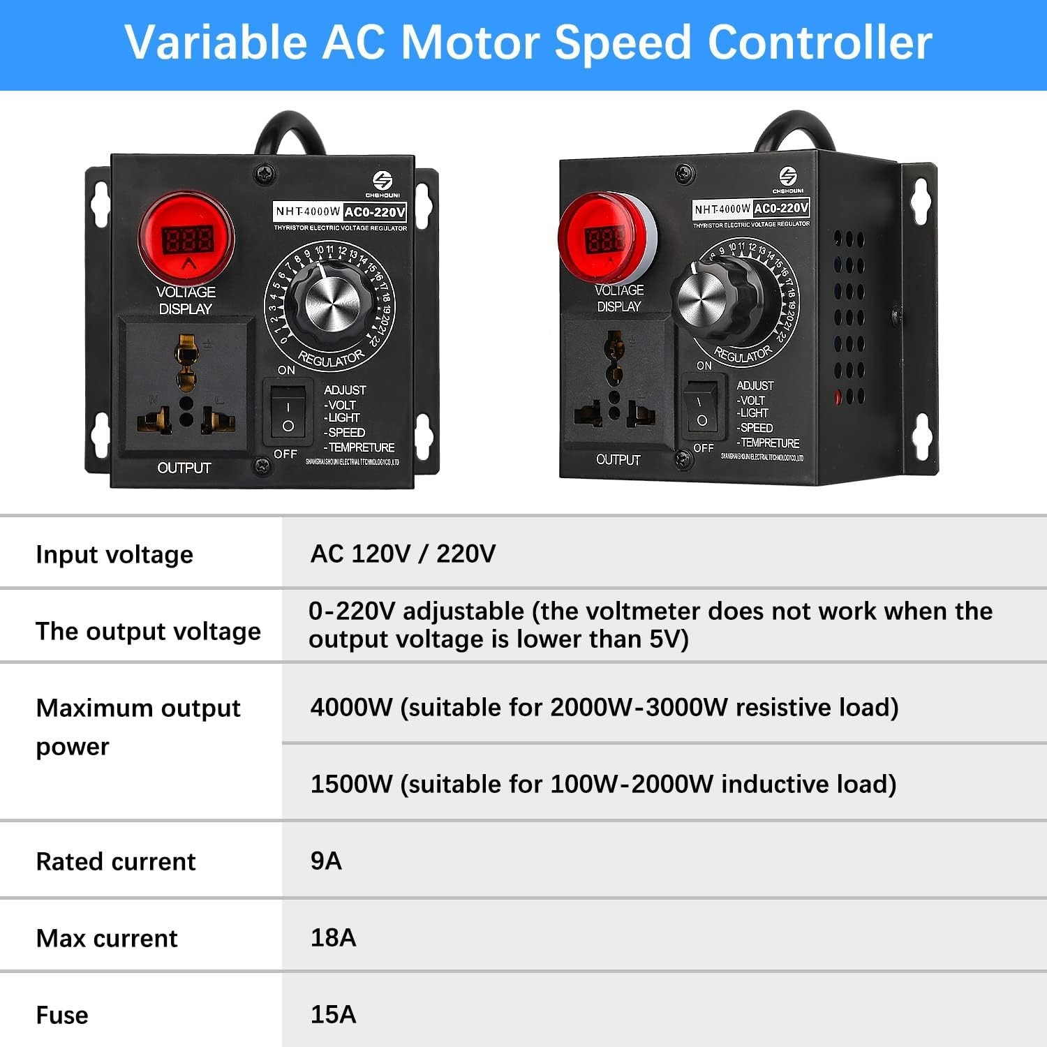 Heavy-Duty 4000W SCR Controller for Electric Motor